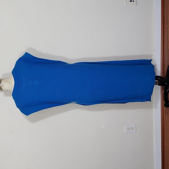 Maison Martin Margiela MM6 Blue Knit Top Duster Cover Up Size L - Picture 3 of 12